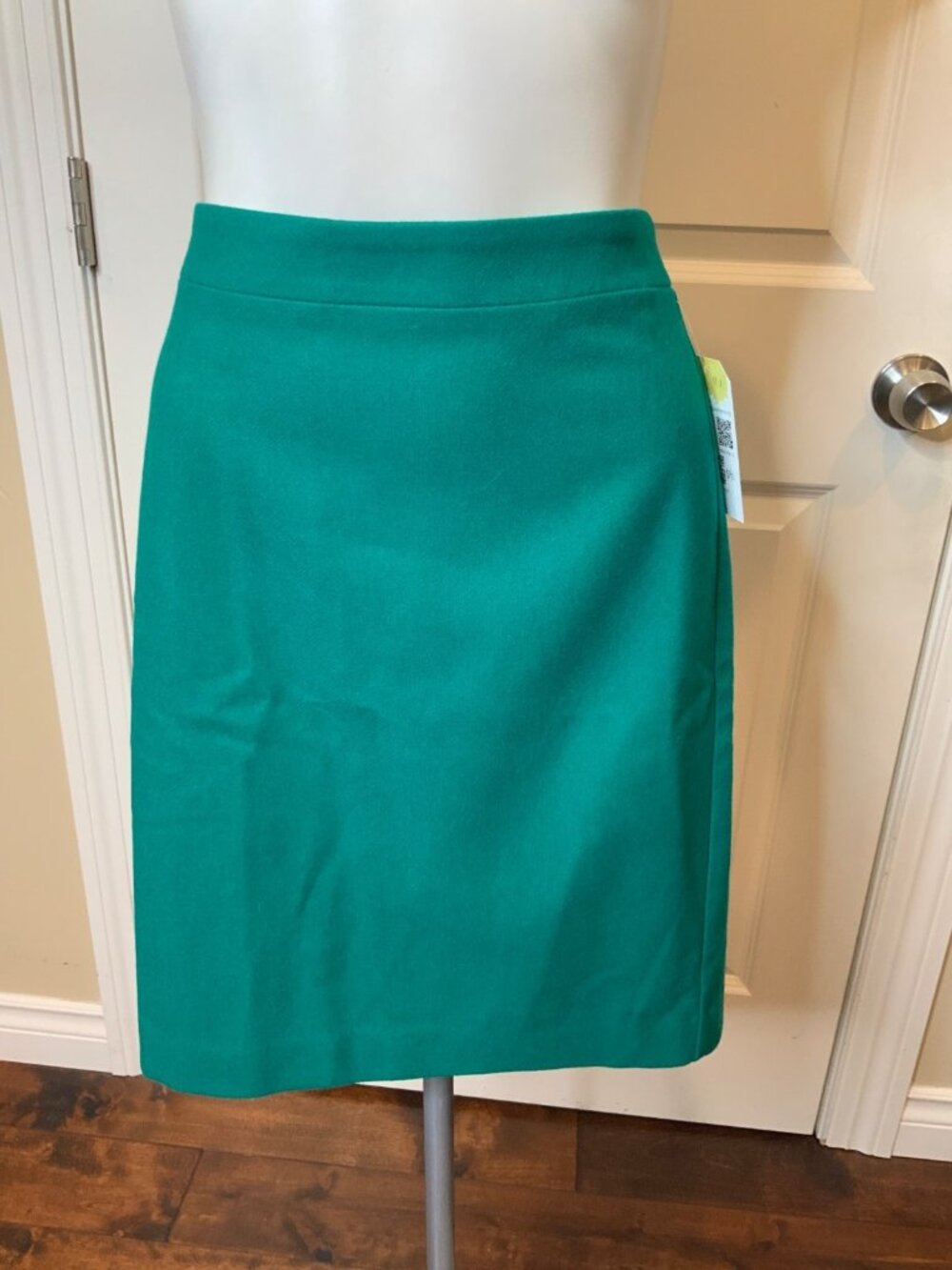 J Crew The Pencil Skirt Emerald Green Wool Blend Pencil Skirt, Size 6